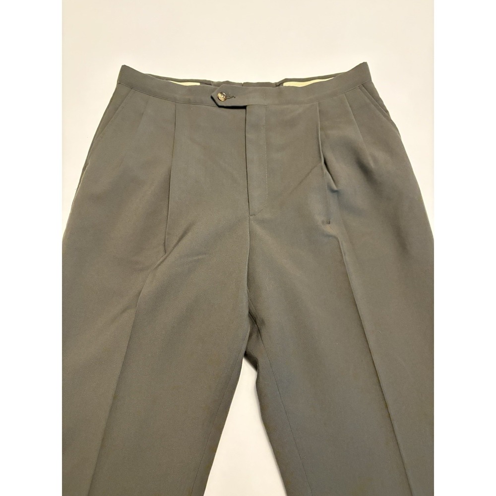 Sansabelt Dress Pants Mens 36x31 Gray Pleated High Rise Vintage Slacks USA